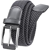 XZQTIVE Braided Stretch Belt Mens Gift Elastic Woven Belt for Golf Casual Pants Shirts Jeans