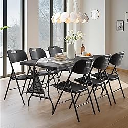 VECELO 6Ft Plastic Folding Table, Indoor Outdoor
