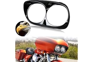 VEISUTOR Glossy Black Headlight Bezel Scowl Outer Fairing Extension for Road Glide 98-13, Head Light Headlamp Bezel Trim Outer Fairing Cowl for Harley Davidson Motorcycle Road Glide 1998-2013