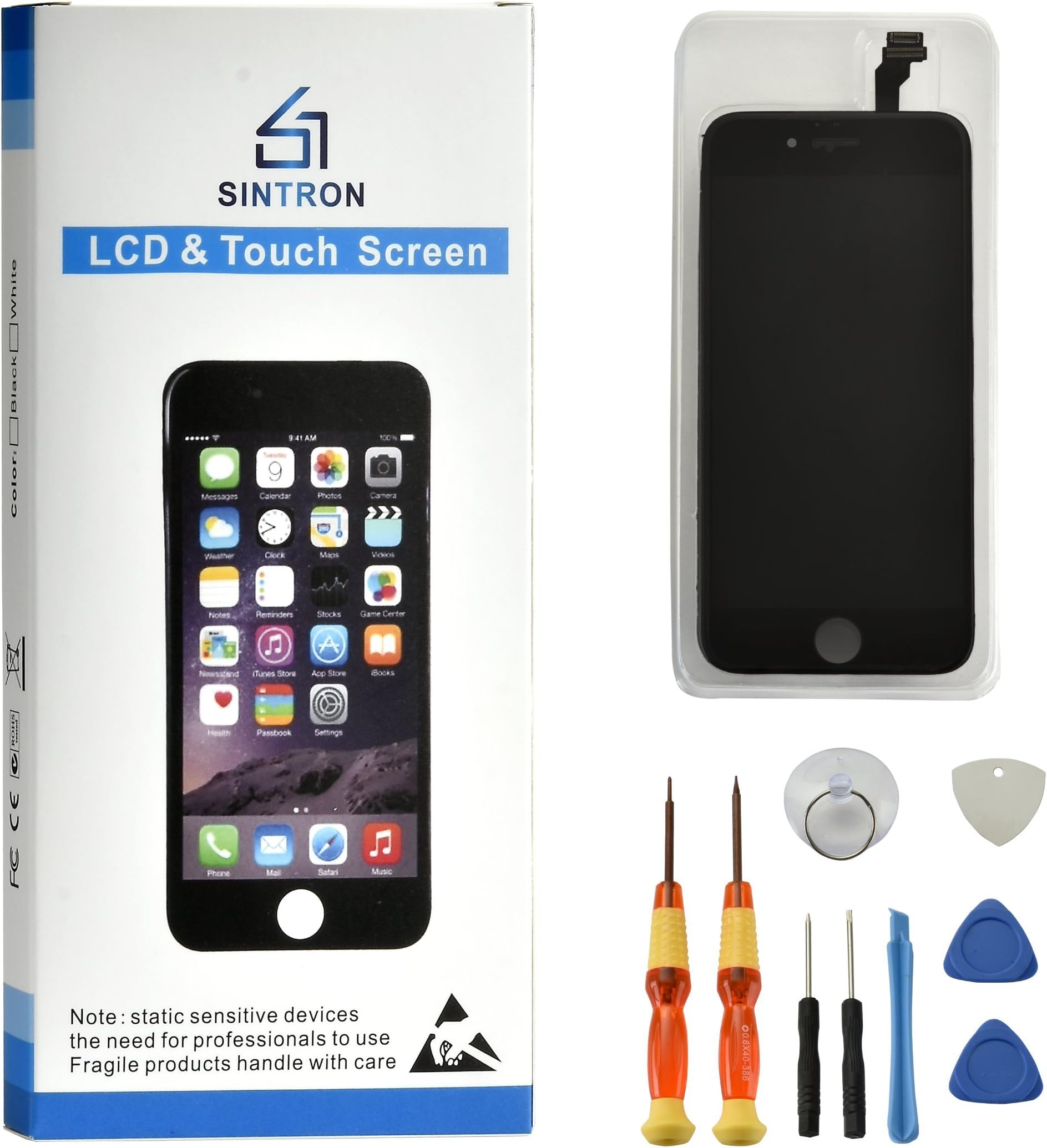 Sintron OEM LCD Screen Replacement - FOR iPhone 8 Plus 5.5" Black LCD Display Touch Screen Digitizer Assembly Repair Replacement including Free Tools (For iPhone 8 Plus, Black)