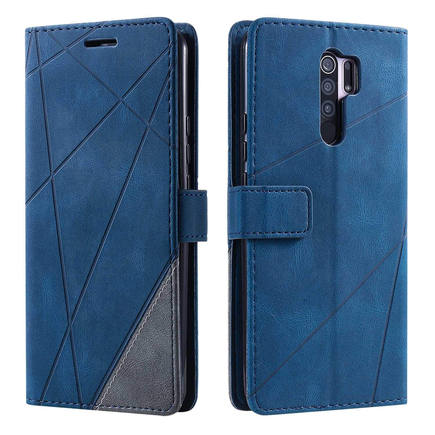 SONWO Case for Xiaomi Redmi 9 Case, Premium Leather Flip Wallet Case Magnetic Closure Card Slots Kickstand Phone Case for Xiaomi Redmi 9, Blue