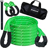 Brobantle Kinetic Recovery Tow Rope 5/8" x 20ft, 15100lbs Snatch Strap,Heavy Duty Stretch Nylon Towing Ropes with 2pcs Soft Shackles for Offroad Vehicle,Jeep, SUV, ATV, UTV