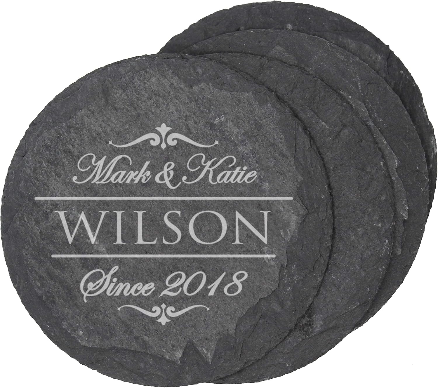 Leaves Botanical Personalized Slate Coasters Custom Engraved Coaster