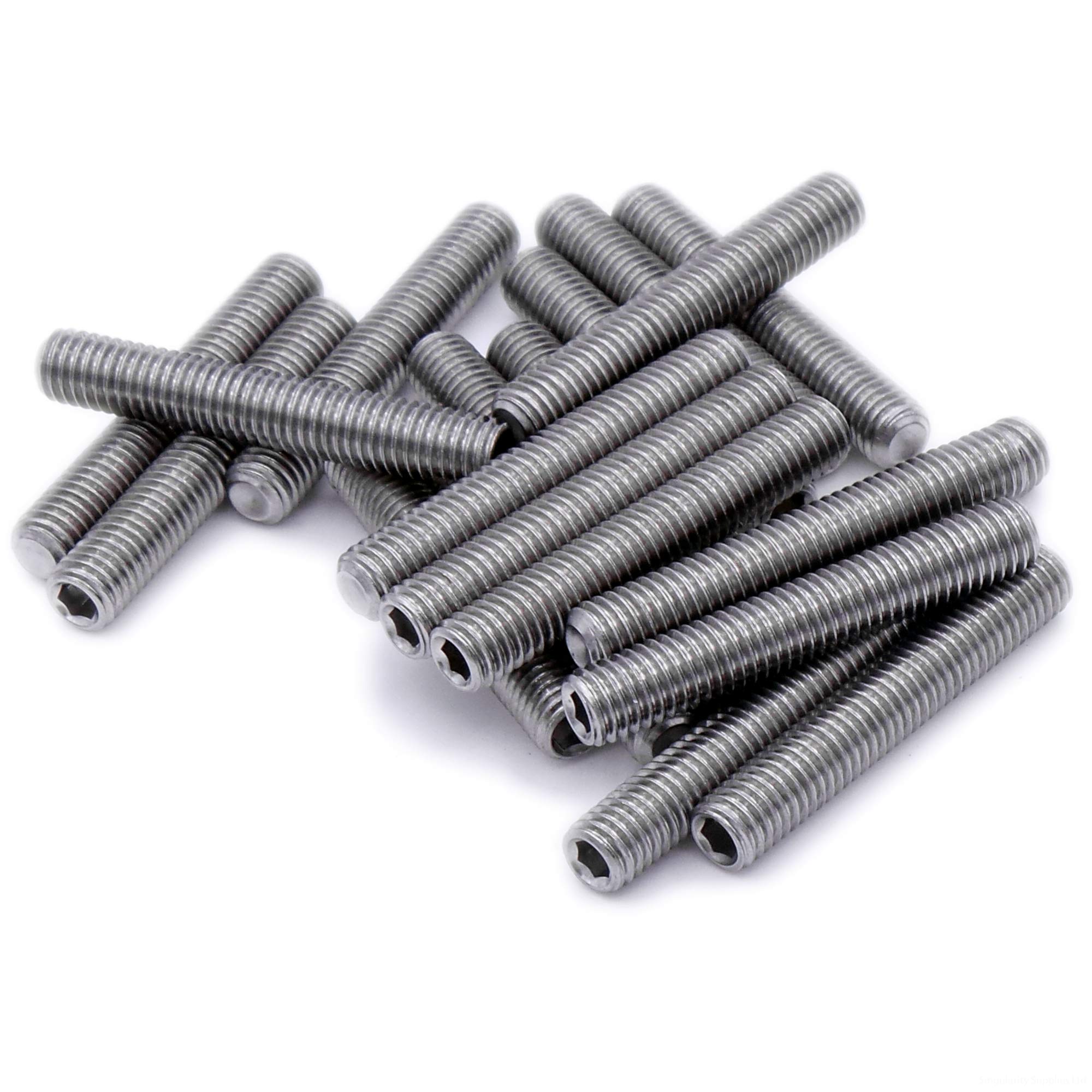 M2 (2mm x 8mm) Hex Socket Grub Screw (Cup Point) - Stainless Steel (A2) (Pack of 20)