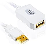 CSL - 10m (meters) USB 2.0 Repeater-/extension lead active with signal amplification - Signal Amplifier / Repeater | expandable | gold-plated contacts | white