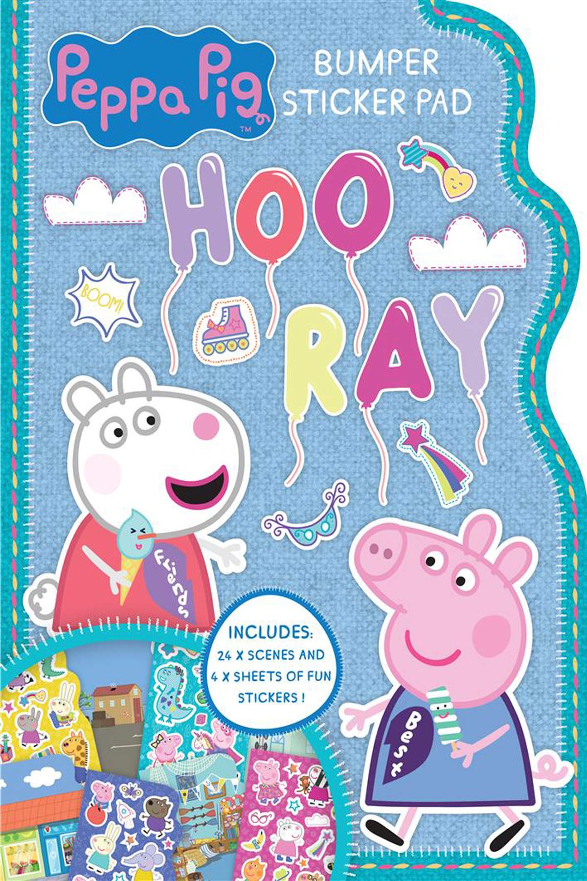 Peppa Pig Hoo Ray Bumper Shaped Sticker Pad
