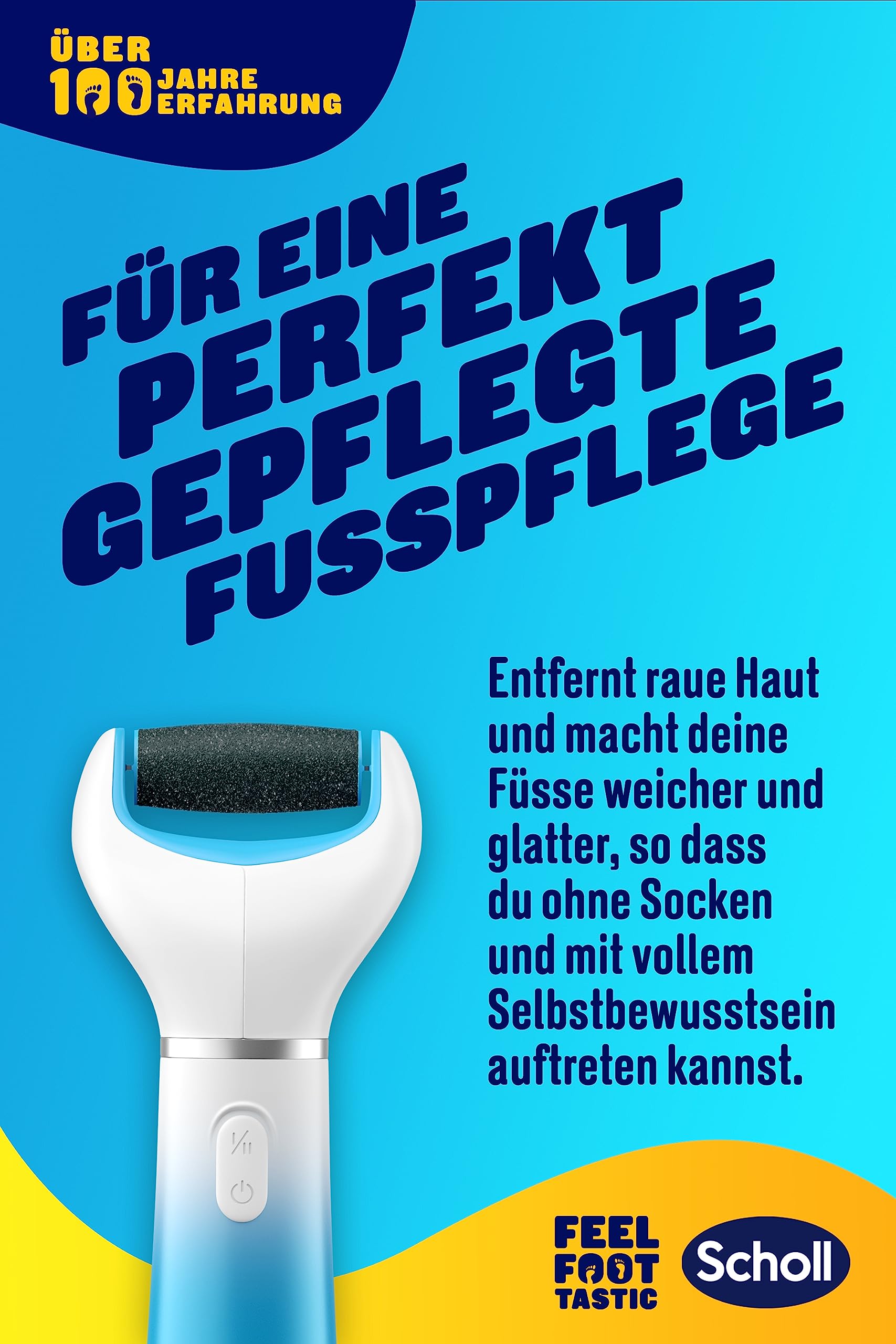 Scholl Expert Care, Hornhaut Entfernung für seidig weiche Füße,elektrischer Hornhautentferner schnell & Mühelos (mit Meeresmineralien Rolle für präzise Ergebnisse,1 Gerät inkl. Rolle)1 Stück(1er Pack) 3