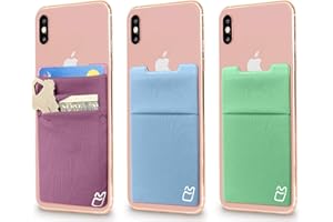 Cardly Wallet | Card and Money Holder for Cell Phone | Sticks On Case (Purple & Blue & Green)