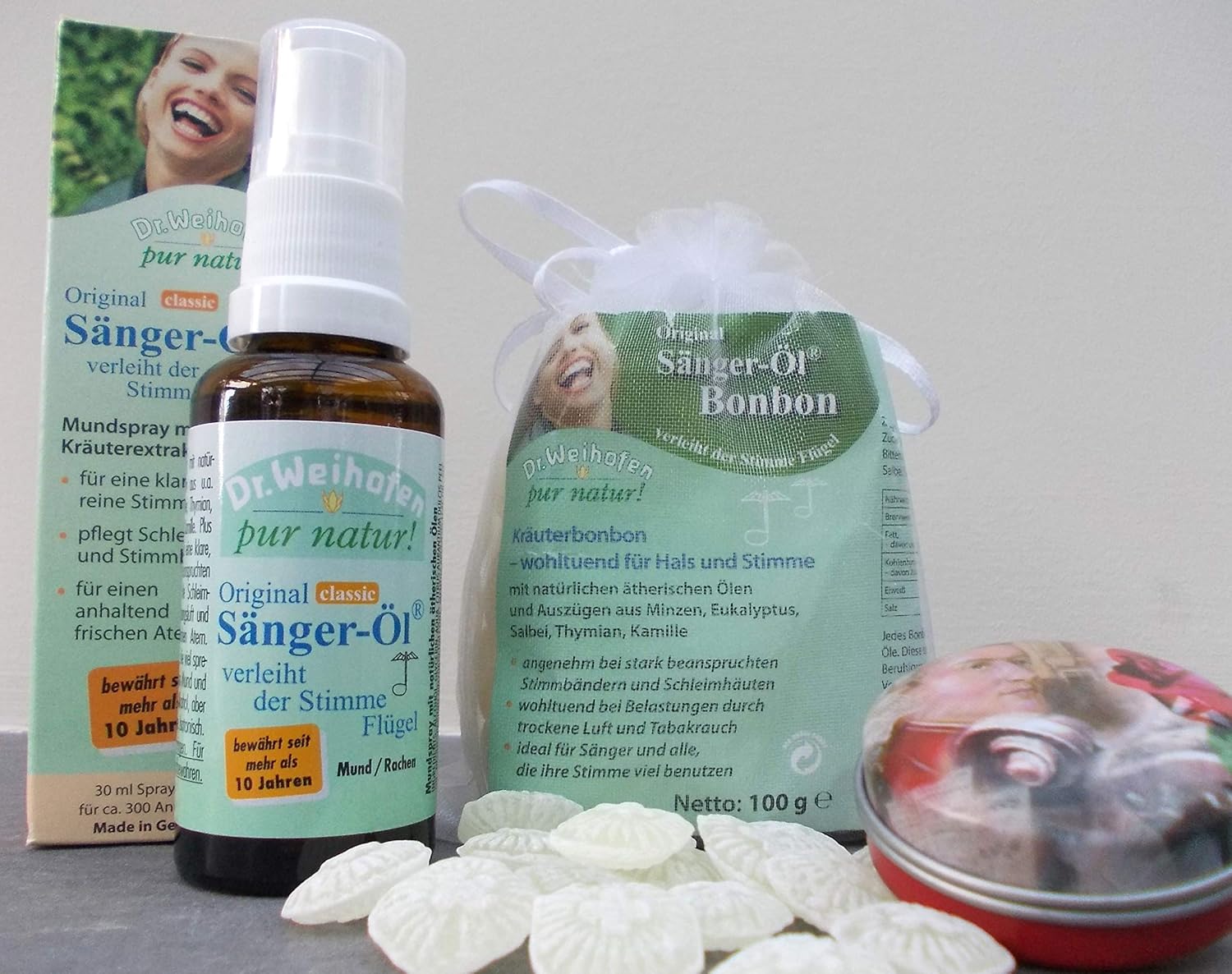 SängerÖl Spray + Bonbons Bundle inklusive Bonbondose"Mozart" Amazon.de Drogerie & Körperpflege