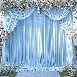10x12 Baby Blue Backdrop Curtains for Wedding Party