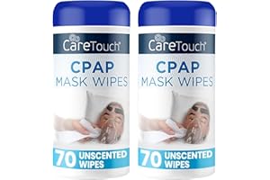 CARE TOUCH CareTouch CPAP Mask Wipes - 2 Packs of 70 Unscented Cloths for Daily Mask Care - 140 Total Soft Cleaning Sheets for CPAP Equipment - Gentle, Convenient, and Easy to Use