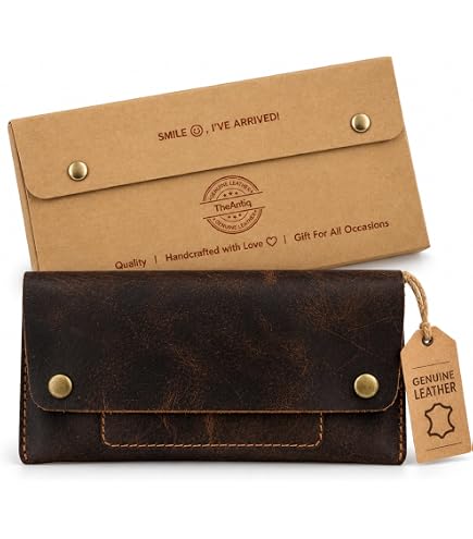 Amazon.com: Hide & Drink, Full Grain Leather Large Female Wallet