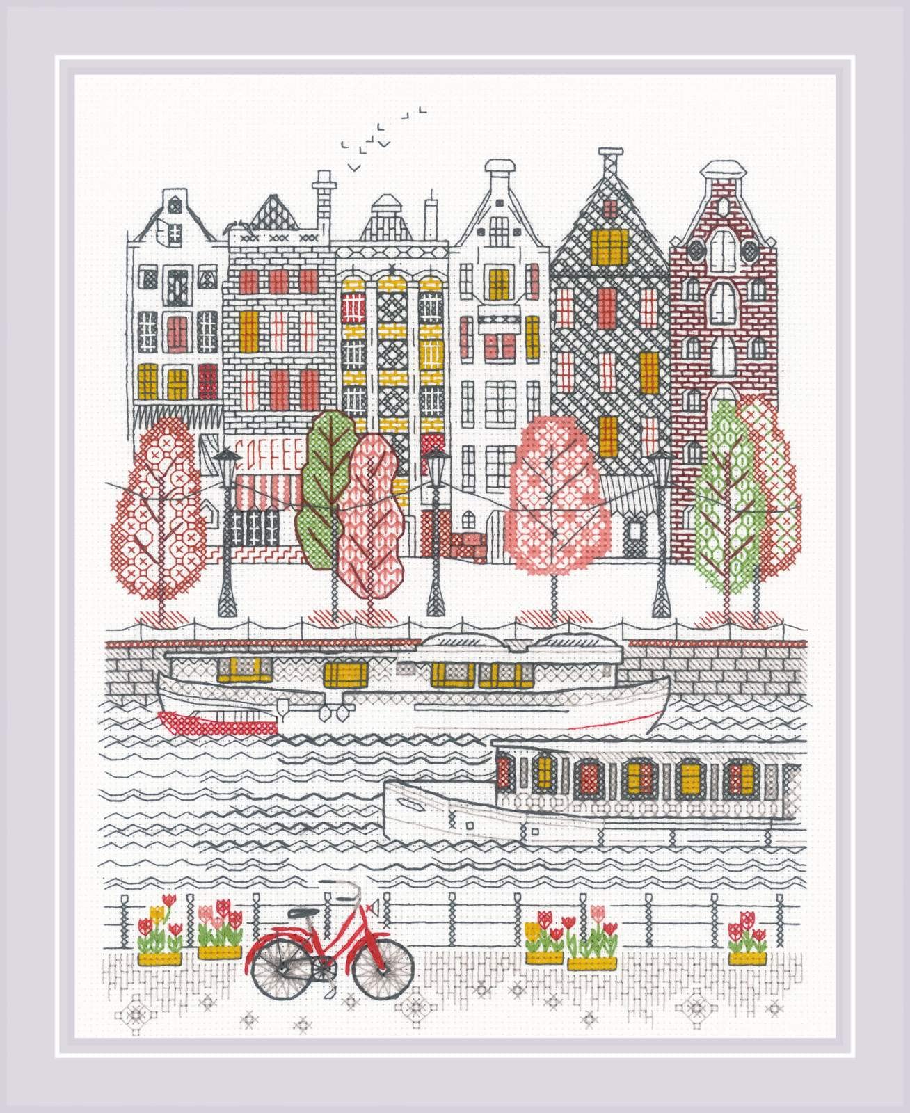 Riolis Counted Cross Stitch Kit 9.5"X11.75"-City On Water (14 Count)