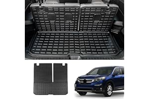 Kingna Cargo Mat Compatible with 2016-2023 Honda Pilot Trunk Mat Cargo Liner TPE All Weather Back Seat Cover Protector 2022 Honda Pilot Accessories (Cargo Mat with Backrest Mat)