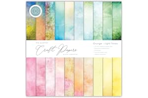 Craft Consortium Double-Sided Paper Pad 12"X12" 30/Pkg-Grunge-Light Tones, 20 Designs, Multi