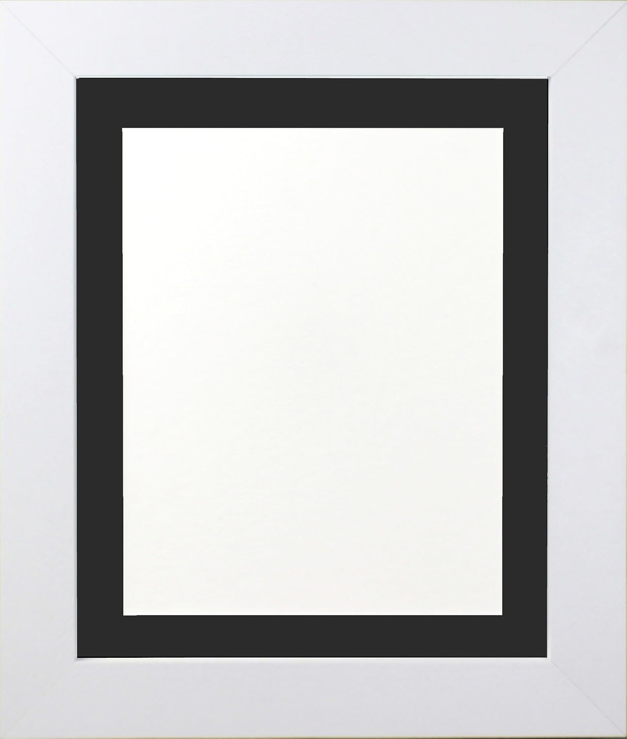 FRAMES BY POST Metro White Picture Photo Frame with Black Mount 14" x