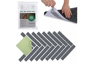 Ledgebay Rug Pad Grippers for Area Rugs Pack of 17 Reusable, No Skid, Washable, Anti-Slip Pads, Rug Gripper for Hardwood Floors and Tile with Double-Sided, Self Adhesive Rug Tape to Keep Rugs Flat