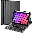 ProCase Keyboard Case for iPad Mini 7 (A17 Pro) 2024 / iPad Mini 6 2021, Detachable Wireless Keyboard Protective Cover Cases for 8.3 Inch iPad Mini 7th 6th Generation Gen Keyboard Case- Black