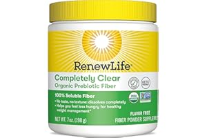 Renew Life Adult Completely Clear Organic Prebiotic Keto Friendly Fiber, Powder, 7 oz. (Package May Vary)