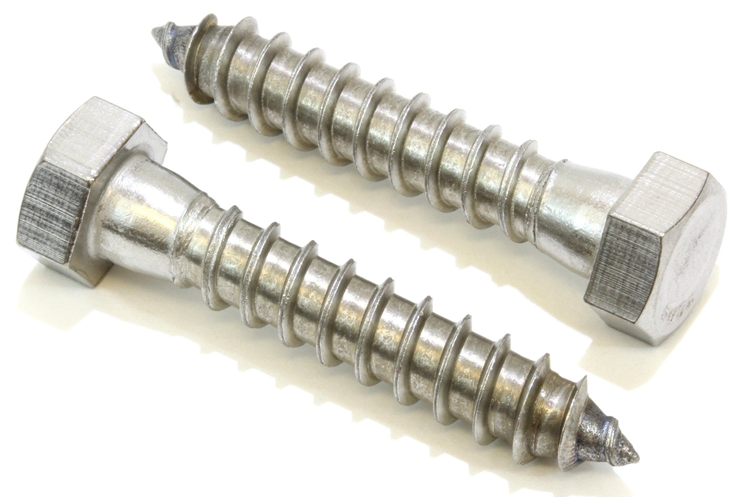 Photo 1 of Bolt Dropper 3/8" x 2" Hex Head Lag, (25 Pack), 304 (18-8) Stainless Steel Coach Bolts/Large Screws for Wood with Plain Finish