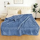 Electric Heated Blanket Full Size 72" x 84" - 5 Heat Settings & 10H Auto-Off, Microplush Flannel & Sherpa Lining, Machine Washable, Overheat Protection, Ideal Gifts for Home/Bedroom/Sofa, Demin Blue