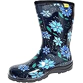 Kprm Women's Rain Boots Waterproof Mid Calf Rubber Garden Boots for Women Outdoor Mud Work with Comfort Insole