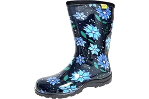 Kprm Women's Rain Boots Waterproof Mid Calf Rubber Garden Boots for Women Outdoor Mud Work with Comfort Insole