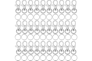 Key Chain Swivel Hooks, Anezus 100pcs Keychain Hardware Metal Swivel Snap Hook Lanyard Clips Hooks with Keychain Rings for Ke