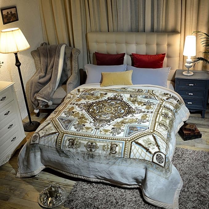 Wddwarmhome Hellblaue warme Decke Polyester Material ...