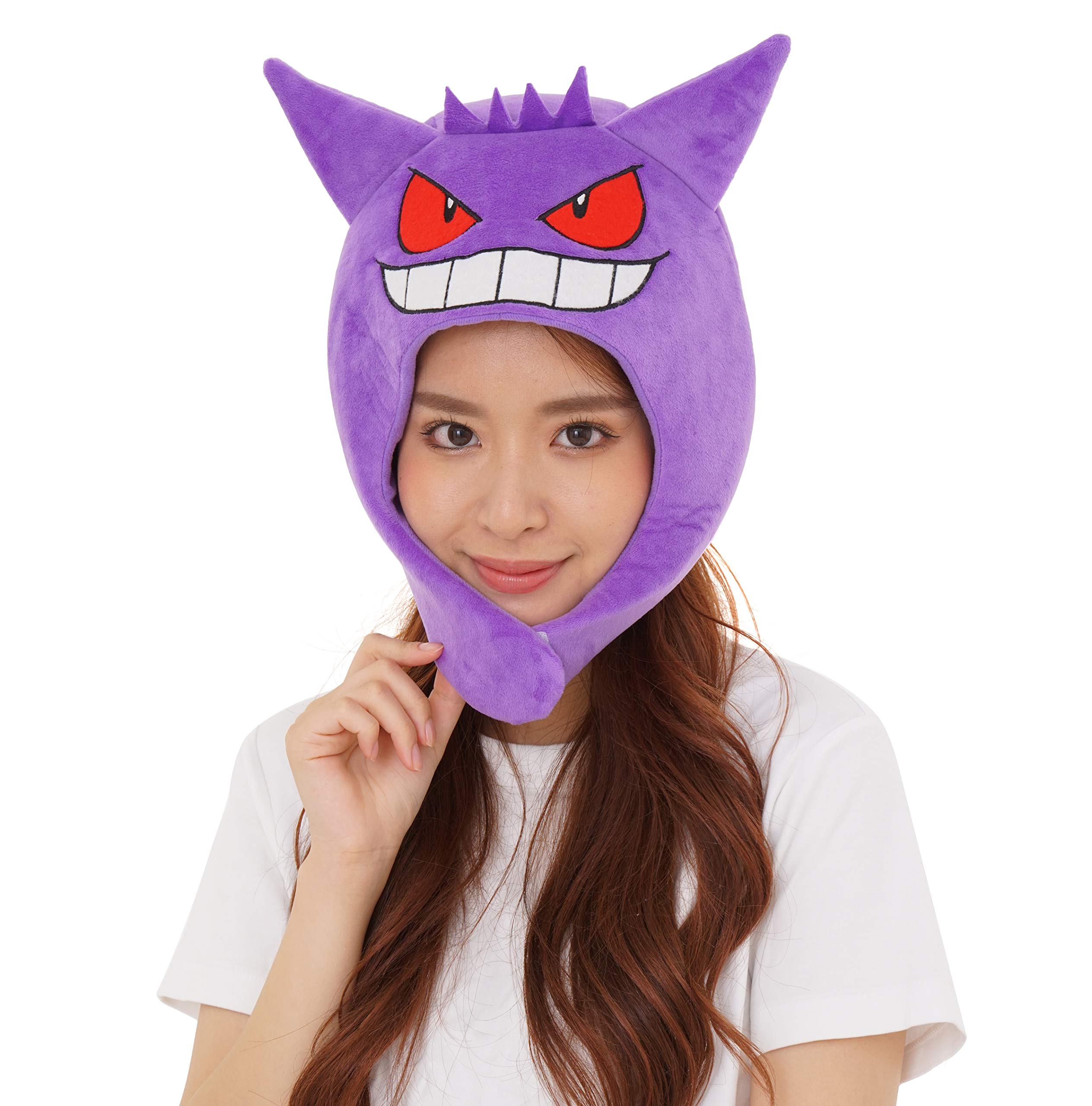 SAZAC Pokemon Gengar Kigurumi Hat - Halloween Costume, Cosplay - Beanie with Ear Flaps