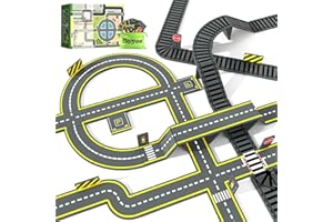 SOYEE Magnetic Tiles Road & Train Track Expansion Pack Magnetic Building Blocks Construction Toys Kids Toys for Ages 3-12 Boys Girls Building Toys Includes Road Tracks, Traffic Lights, Parking Spot