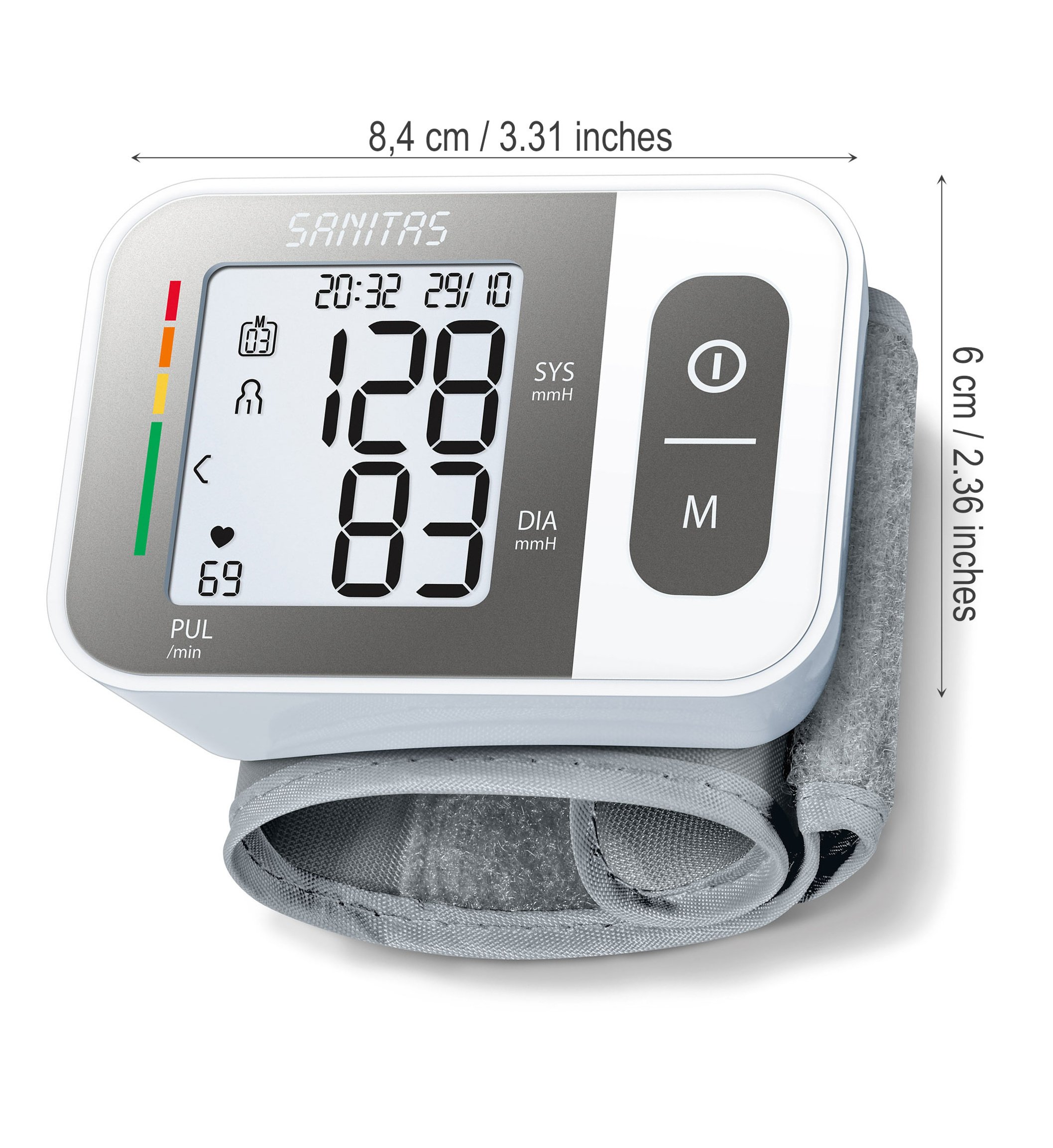 Sanitas SBC 15 Handgelenk-Blutdruckmessgerät, vollautomatische Blutdruck und Pulsmessung, Warnfunktion bei möglichen Herzrhythmusstörungen 5