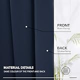 Deconovo Super Soft Thermal Blackout Curtains Navy W55xL95 Inch 1 Pair view 9