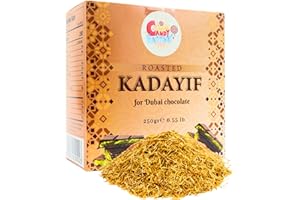 SARAH'S CANDY FACTORY Premium 250 gr Roasted & Shredded Kadayif (Kataifi) Fillo Dough, Crunchy Kadayif Pastry Dough, Baked Ready to Use for Dubai Chocolate, 8.8 Oz in a Box