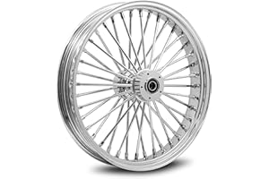 MOTOTEKS, INC. 21X3.5 40 FAT SPOKE WHEEL FOR HARLEY SOFTAIL FITS 2000-2006 MODELS W/ 3/4" BEARINGS (All Chrome, Wheel only)