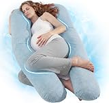 Nuliie Pregnancy Pillow U Shaped Full Body Pillow with Cooling Cover
