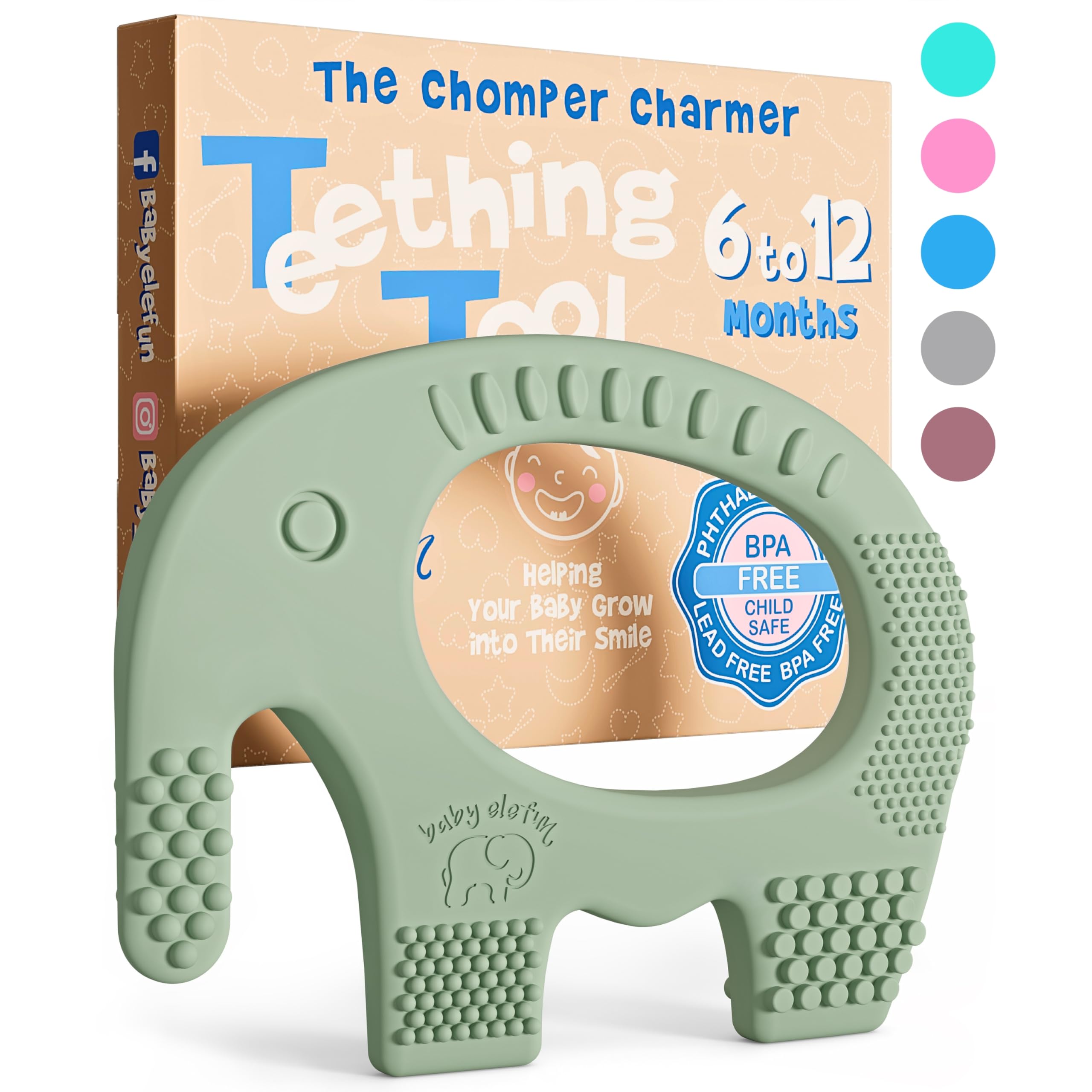 Baby Elefun Baby Teething Toys 5X Pain Relief Zero Delay 6-12 Months