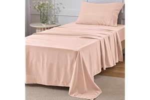 ChiXpace Twin Sheets Set Dusty Pink - Soft Twin Bed Sheets for Boys and Girls, 3 Pieces Hotel Luxury Twin Sheets, Easy Care Polyester Microfiber Bed Sheet Set