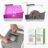 Catit Large Hooded Grey Litter Box with Airsift Filter System view 3