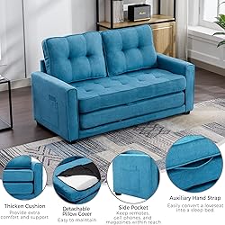 ERYE 3 Fold Upholstered Tufted Futon Sofa Bed