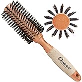 Bombshell Birch Wood Round Brush — Sustainable Boar Bristle Round Brush with Natural Birch Wood Handle, Round Hair Brush for Styling, Blow Out, and Curling 2.25"