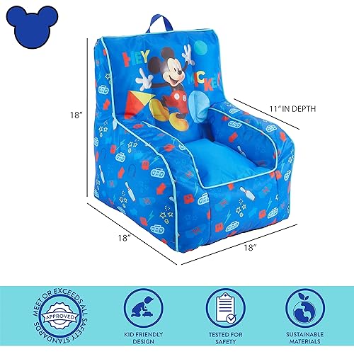 Idea Nuova Disney Mickey Mouse Kids Nylon Bean Bag Chair with