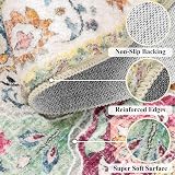 SHACOS Round Rug 120 cm Non Slip Washable Boho Vintage Floral Circle view 2