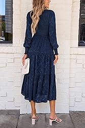 PRETTYGARDEN Women's Fall Spring Midi Dress Long