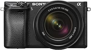 Sony Alpha a6300 ILCE6300M/B 24.2 MP Mirrorless Digital Camera with F3.5-5.6 OSS Zoom Lens, E 18-135mm, Black