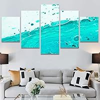 SIGNWIN 5 Panel Canvas Wall Art Abstract Closeup Digital Art Modern Artwork for Home Decorations Ready to Hang - 60