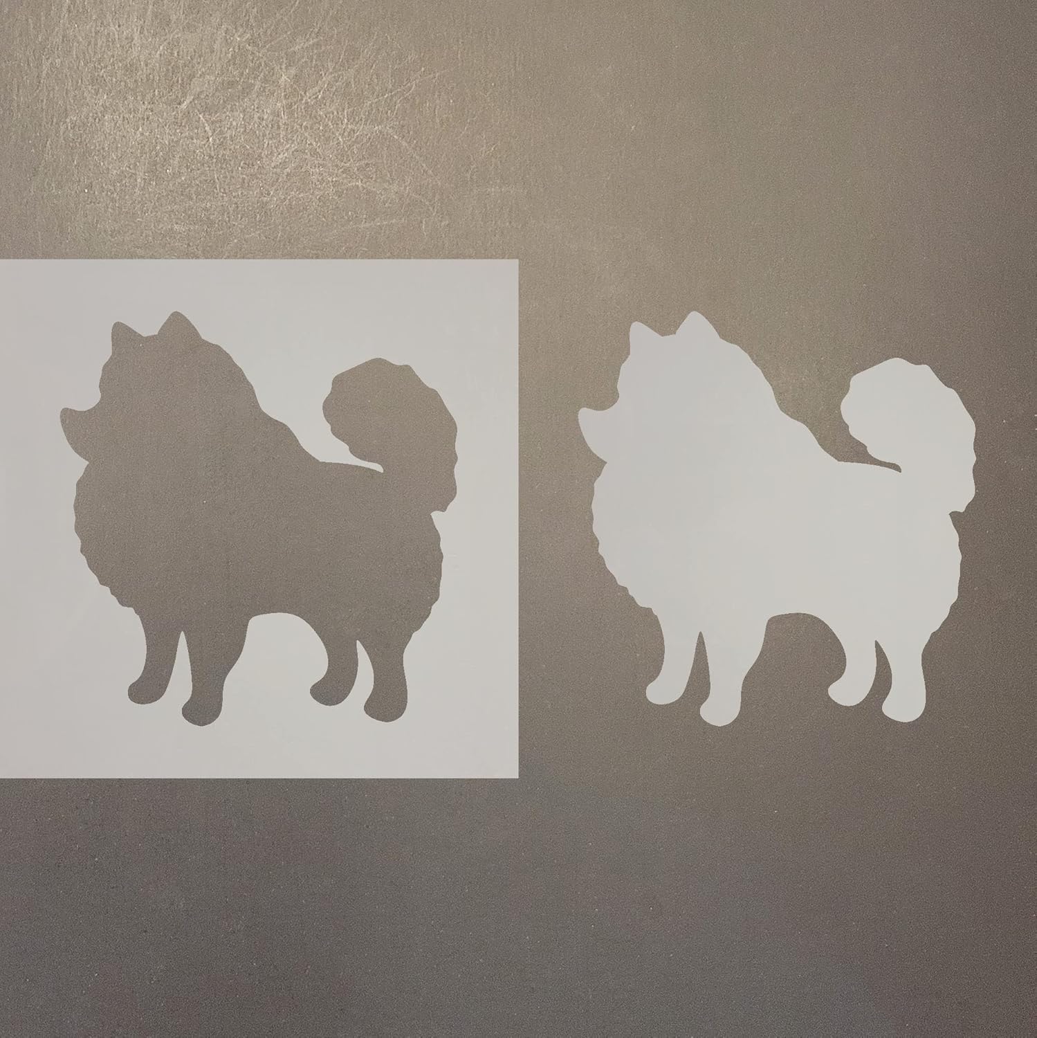 Mixed Media - Pomeranian Reusable Mylar Stencil - Art Craft Supplies 4 Inch