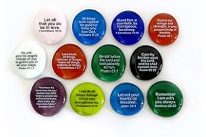 Lifeforce Glass Scripture Glass Stones, 12 of Your Favorite Inspiring Bible Verses on Translucent and Opaque Rocks, Set I.