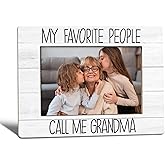 WTOGQ My Favorite People Call Me Grandma Picture Frame, Mother's Day Gifts for Grandma Grandma, Best Grandma Gifts Photo Frame 4X6, Grandmother Wooden Photo Picture Frames for Desk Tabletop Decor