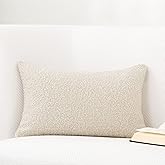 DOMVITUS Boucle Pillow Covers 12x20 Luxury Throw Pillow Covers Decorative Pillows for Bed Sofa Pillows for Living Room Accent Couch Pillows Soft Cushion Case, 1PC, Buttery Cream